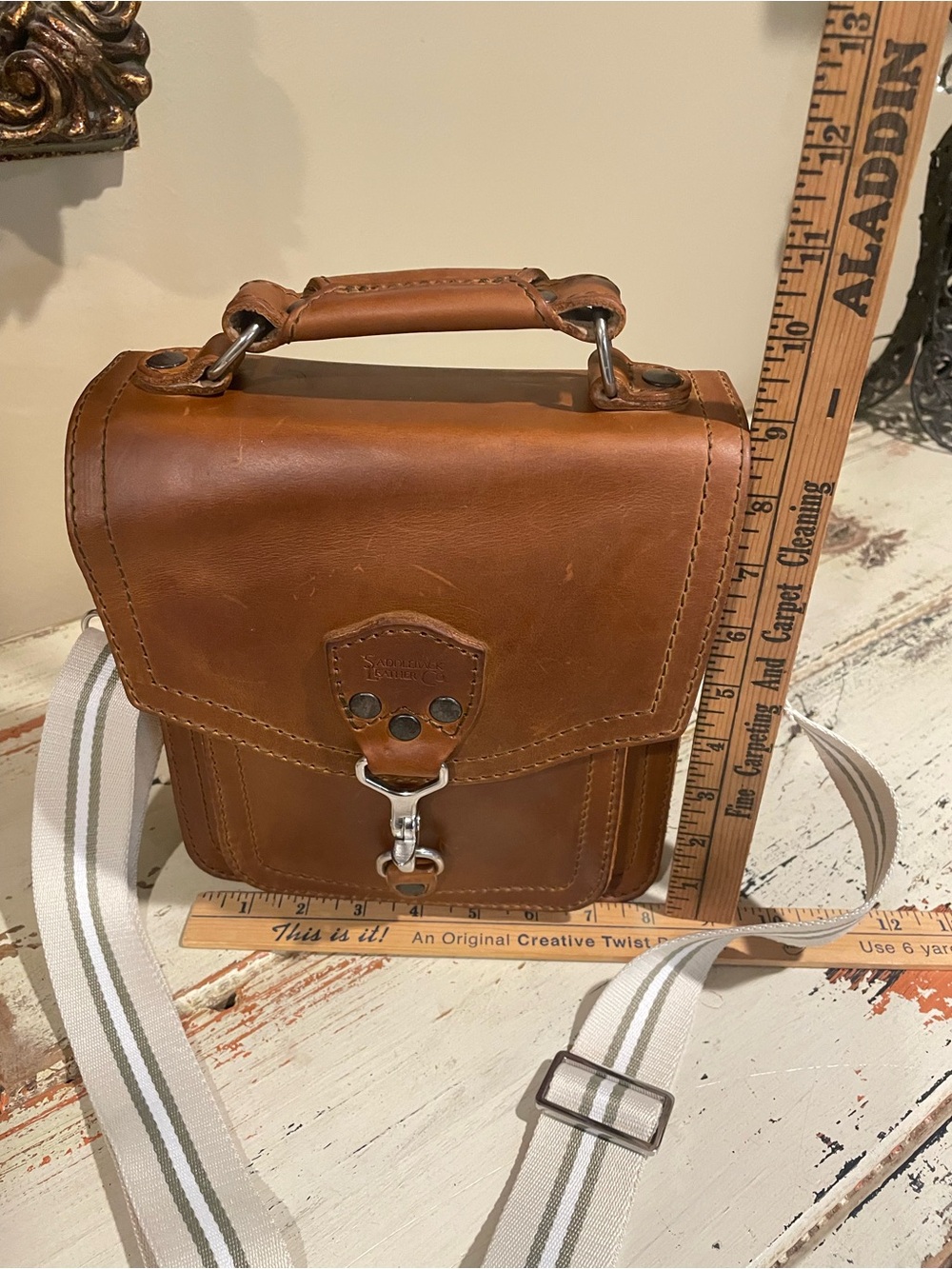 Saddlebag Leather Co Leather Messenger Crossbody Bag - Brown